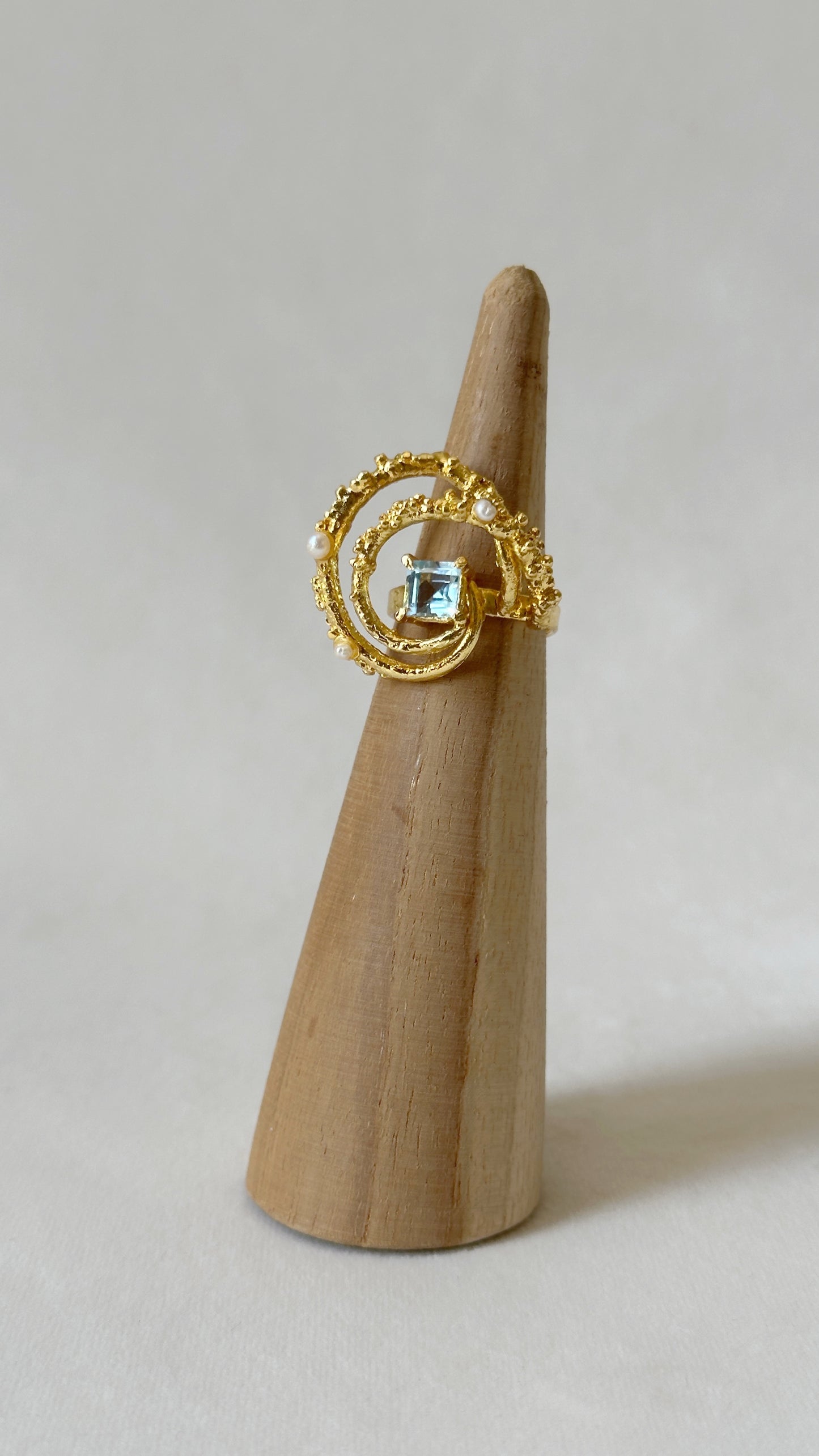 Manthan Wave Topaz Ring