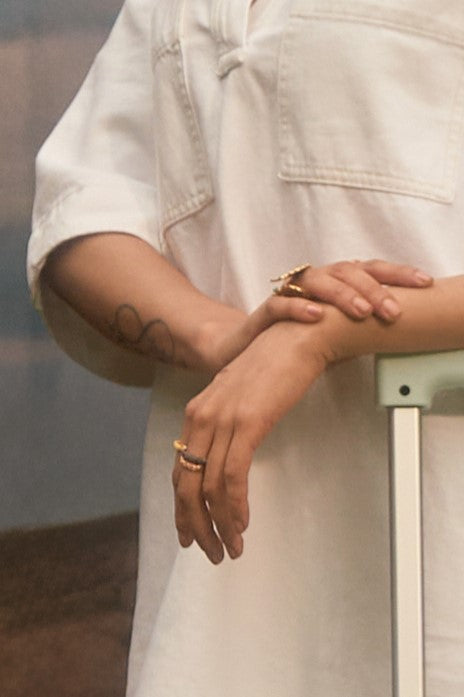 Reef Stacker Ring for Him - Rose Gold