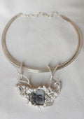 Manthan Ocean Floor Druzy Choker Silver