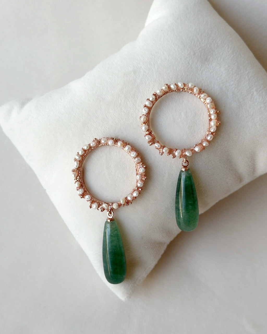 Candy drop danglers with Aventurine and Freshwater pearls