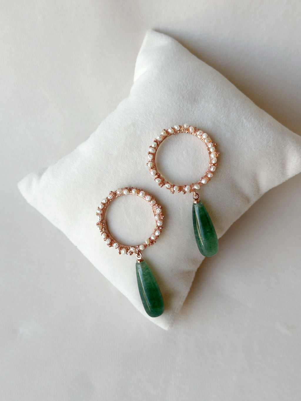 Candy drop danglers with Aventurine and Freshwater pearls
