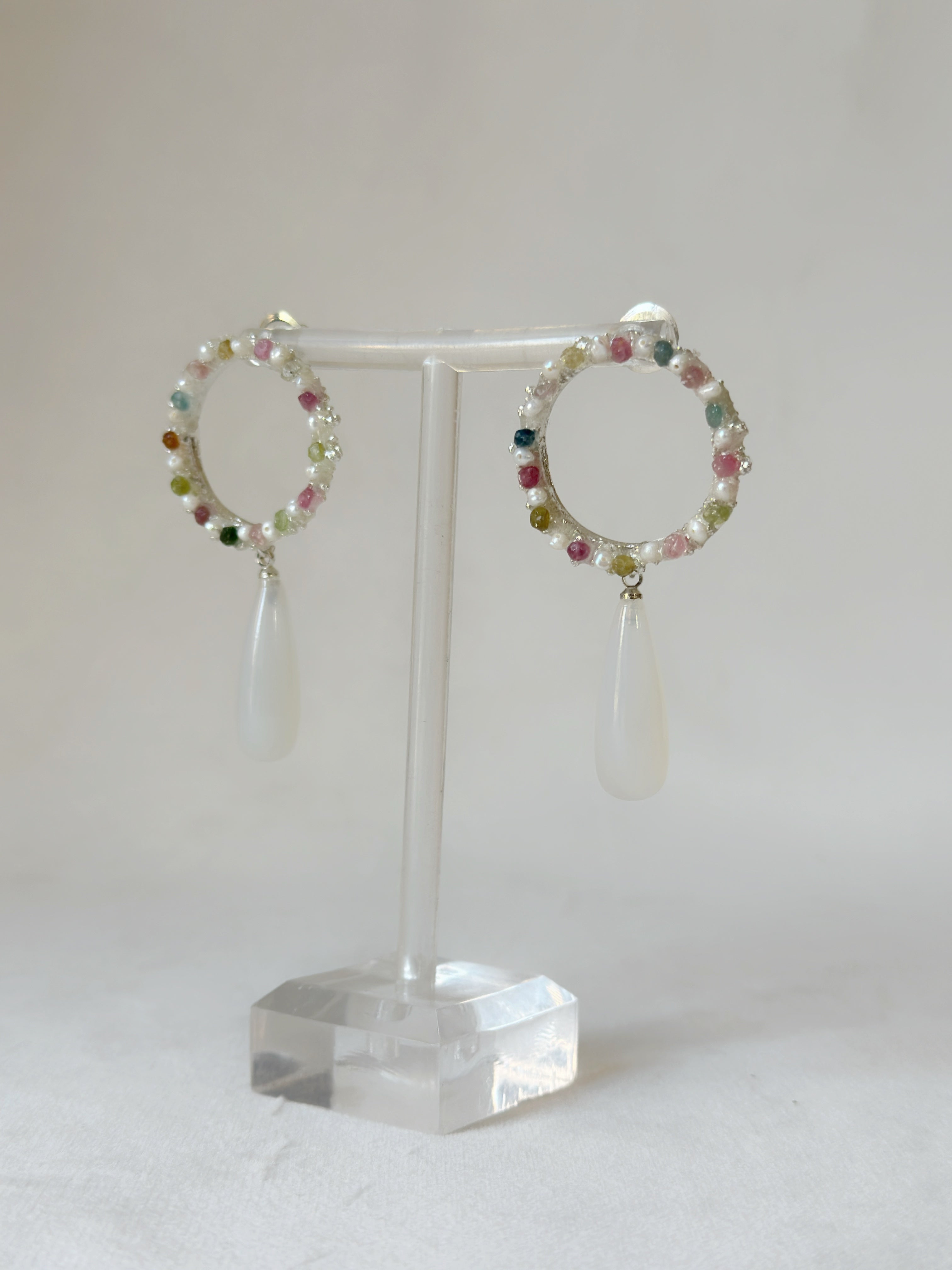 Tourmaline Candy and White Onyx Drops
