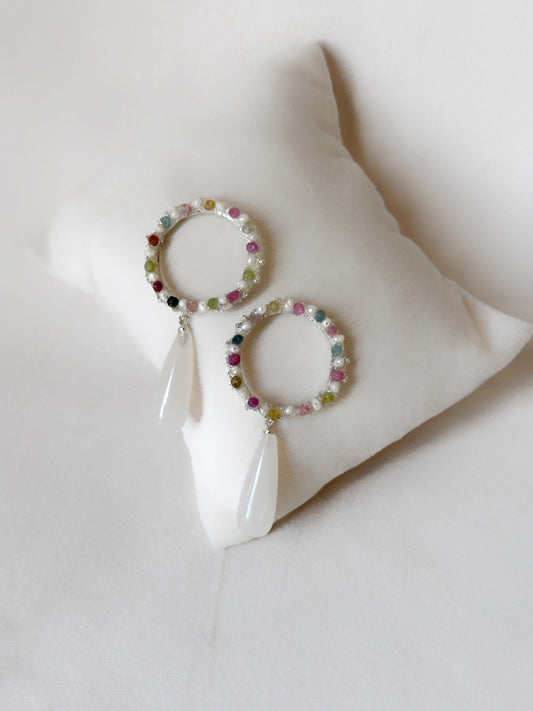 Tourmaline Candy and White Onyx Drops