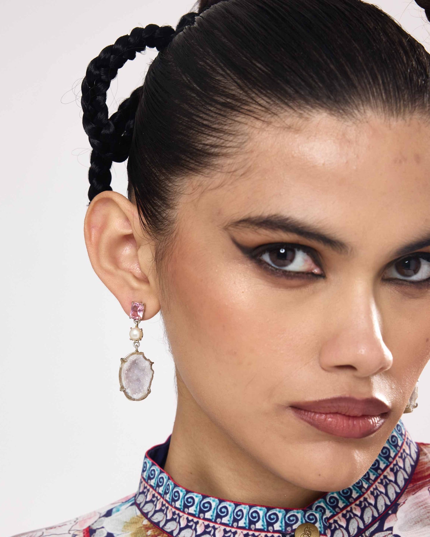 Dancing druzy danglers - soft pink