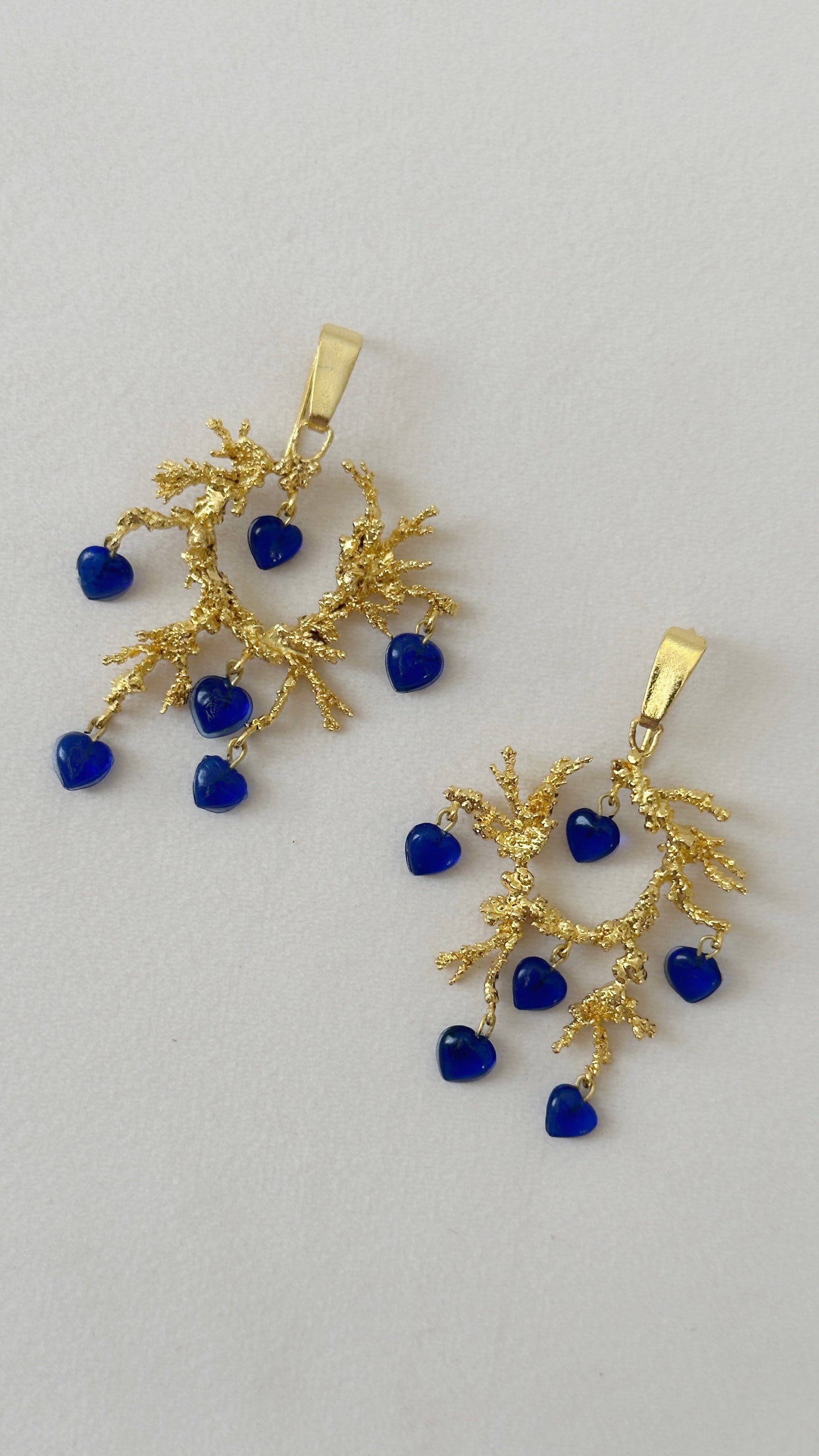 Untamed Chandelier Earrings Blue and Gold