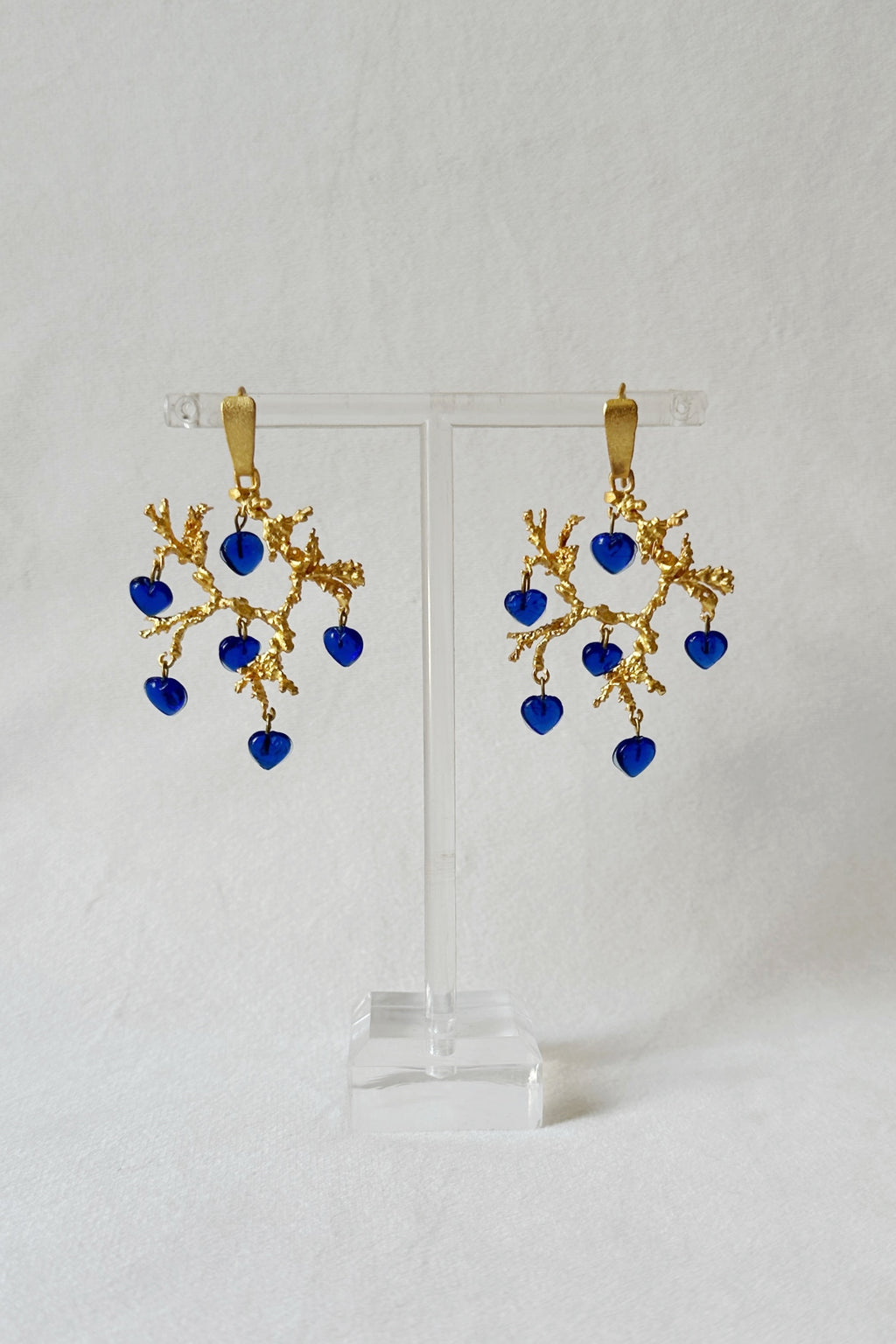 Untamed Chandelier Earrings Blue and Gold