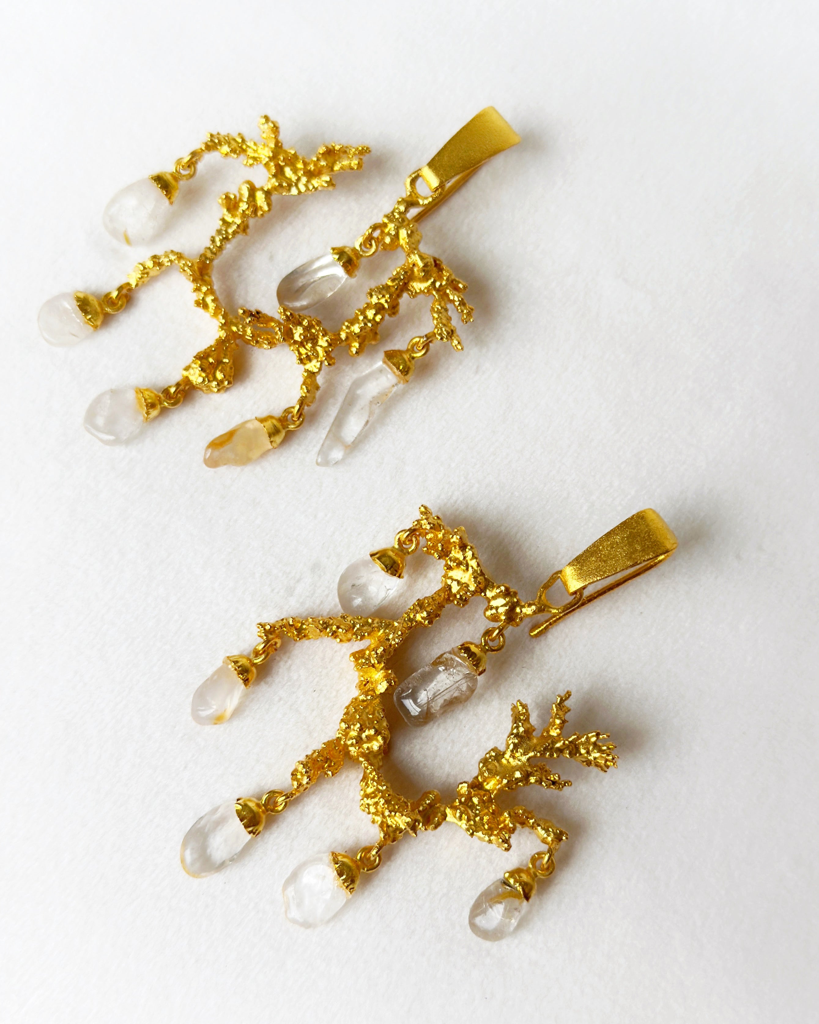 Untamed Chandelier Earrings Glass and Gold