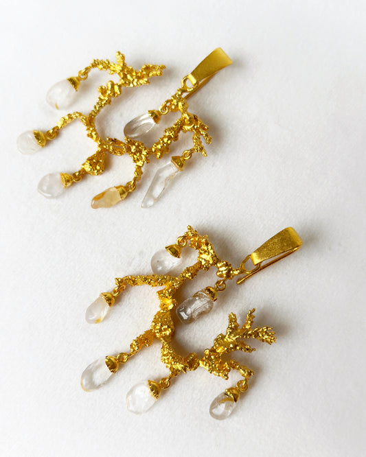 Untamed Chandelier Earrings Glass and Gold