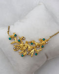 Branching Pendant with Turquoise and Pearl buds