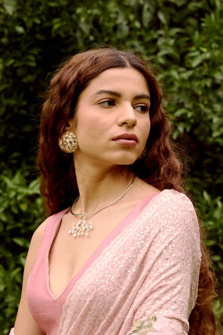 Untamed pearl drops chandelier pendant silver