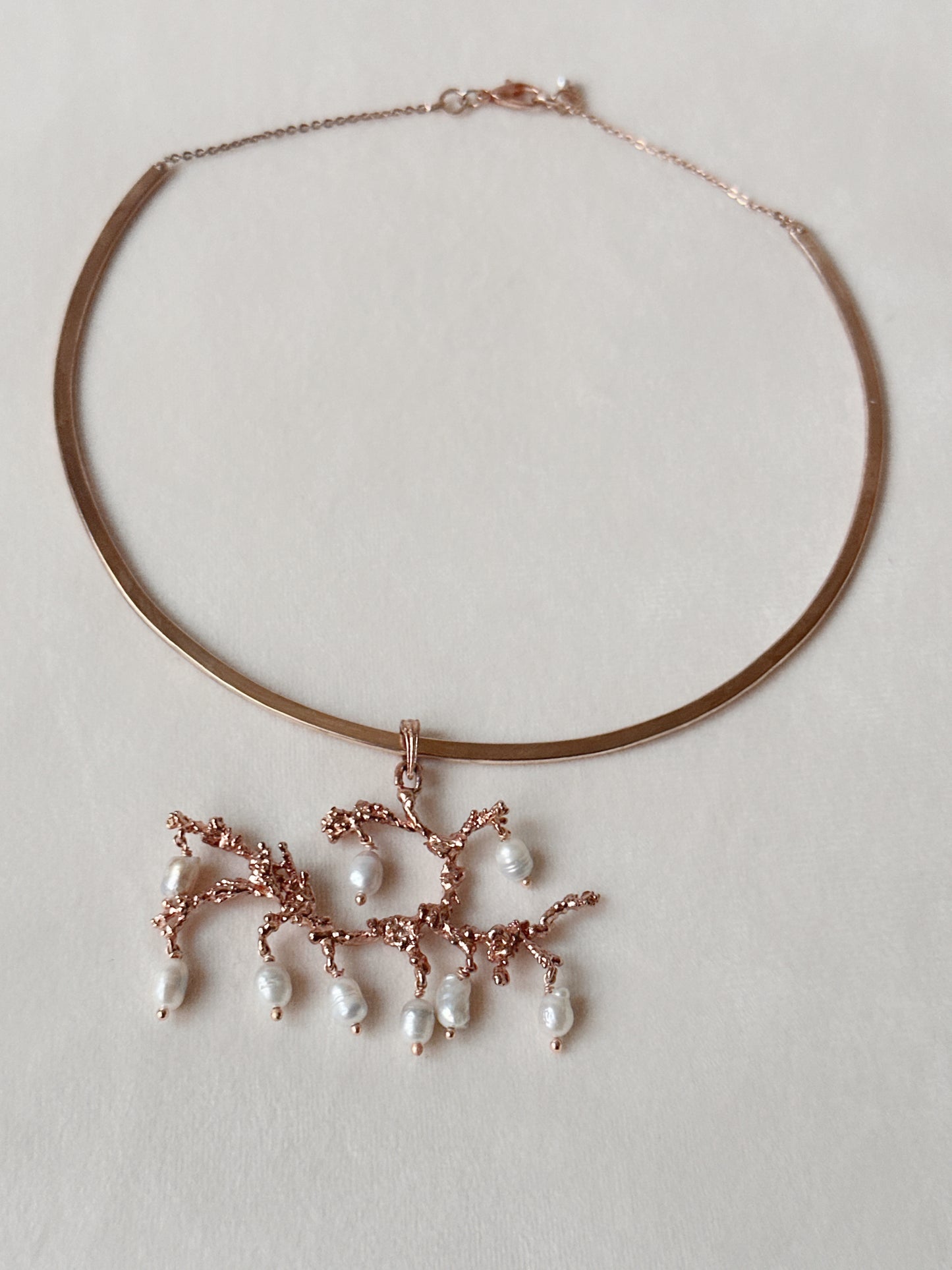 Untamed pearl drops chandelier pendant rose