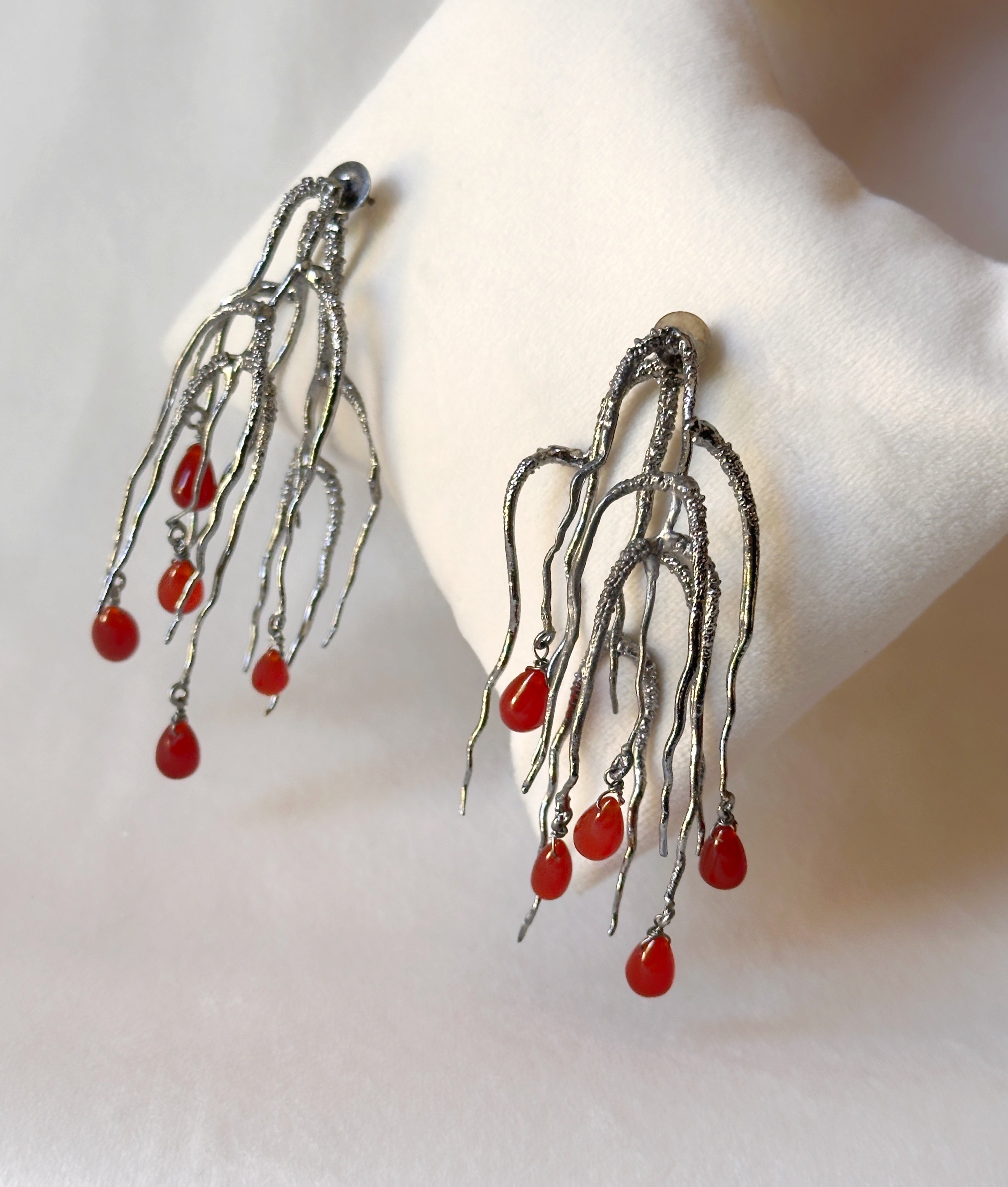 Untamed goddess dangles Black with Red onyx